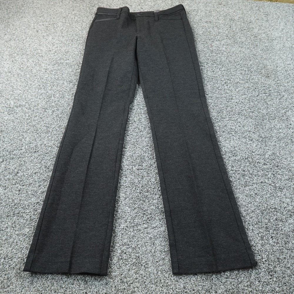 NYDJ Pants Womens 6 Gray Black Ponte Knit Boot Flare Stretch Lift Tuck Mid Rise